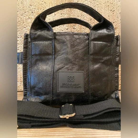 LIKE NEW Urban Outfitters Sold Out BDG Serena Coated Denim Mini Tote Bag - Black - Picture 4 of 16